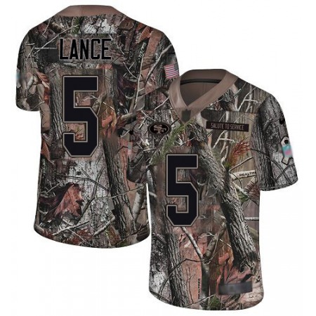 San Francisco 49ers #5 Trey Lance Camo Men's Stitched NFL Limited Rush Realtree Jersey