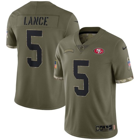 San Francisco 49ers #5 Trey Lance Nike Men's 2022 Salute To Service Limited Jersey - Olive