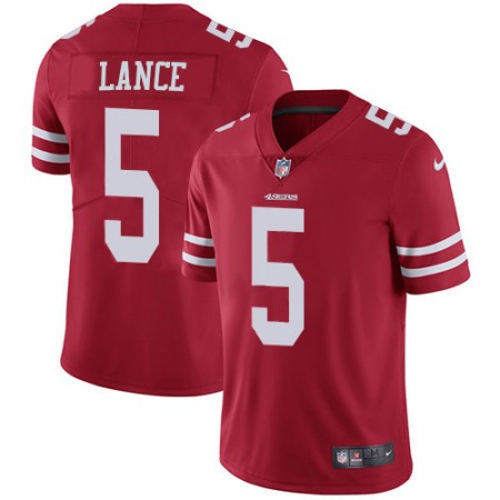 San Francisco 49ers #5 Trey Lance Red Team Color Youth Stitched NFL Vapor Untouchable Limited Jersey