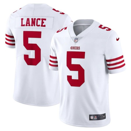 San Francisco 49ers #5 Trey Lance White Nike Men's 2022-23 Limited Stitched NFL Vapor Untouchable Jersey