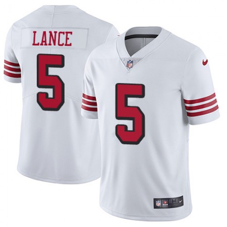 San Francisco 49ers #5 Trey Lance White Youth Stitched NFL Limited Rush Jersey