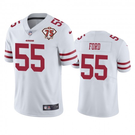 Nike 49ers #55 Dee Ford White Men's 75th Anniversary Stitched NFL Vapor Untouchable Limited Jersey