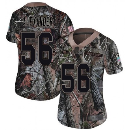 Nike 49ers #56 Kwon Alexander Camo Women's Stitched NFL Limited Rush Realtree Jersey