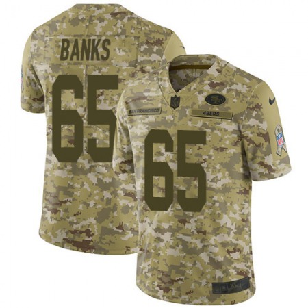 Nike 49ers #65 Aaron Banks Camo Men's Stitched NFL Limited 2018 Salute To Service Jersey