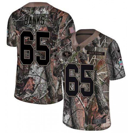 Nike 49ers #65 Aaron Banks Camo Men's Stitched NFL Limited Rush Realtree Jersey