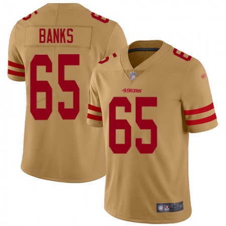 Nike 49ers #65 Aaron Banks Gold Men's Stitched NFL Limited Inverted Legend Jersey