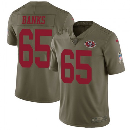 Nike 49ers #65 Aaron Banks Olive Men's Stitched NFL Limited 2017 Salute To Service Jersey
