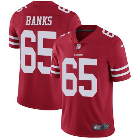 Nike 49ers #65 Aaron Banks Red Team Color Men's Stitched NFL Vapor Untouchable Limited Jersey