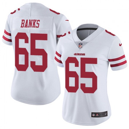 Nike 49ers #65 Aaron Banks White Women's Stitched NFL Vapor Untouchable Limited Jersey