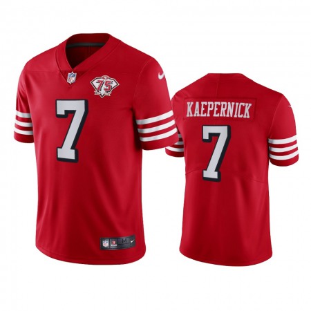 Nike 49ers #7 Colin Kaepernick Red Rush Youth 75th Anniversary Stitched NFL Vapor Untouchable Limited Jersey