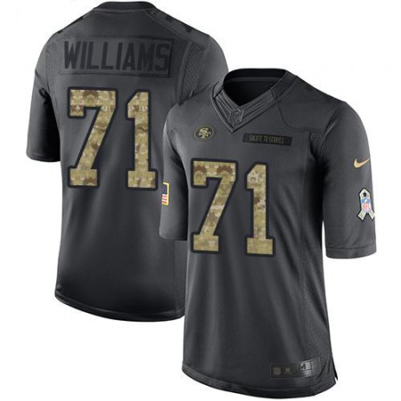 San Francisco 49ers #71 Trent Williams Black Men's Stitched NFL Limited 2016 Salute to Service Jersey