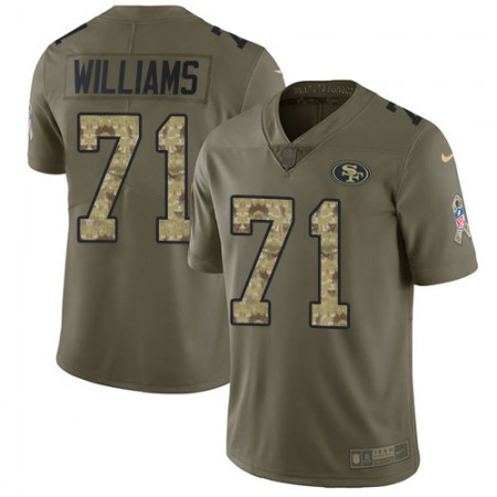 San Francisco 49ers #71 Trent Williams Olive/Camo Men's Stitched NFL Limited 2017 Salute To Service Jersey