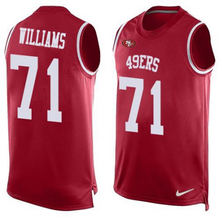 San Francisco 49ers #71 Trent Williams Red Team Color Men's Stitched NFL Limited Tank Top Jersey