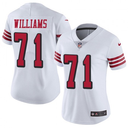 San Francisco 49ers #71 Trent Williams White Women's Stitched NFL Limited Rush Jersey