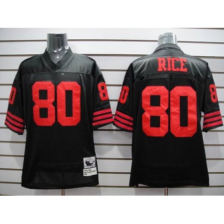 Mitchell and Ness 49ers Jerry Rice #80 Stitched Black NFL Jersey