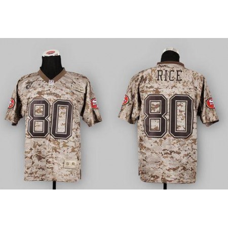 Nike 49ers #80 Jerry Rice Camo USMC Men's Stitched NFL Elite Jersey