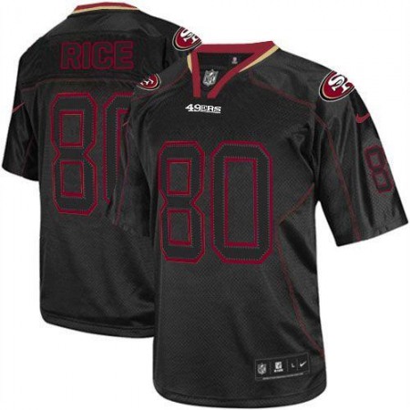 Nike 49ers #80 Jerry Rice Lights Out Black Youth Stitched NFL Elite Jersey