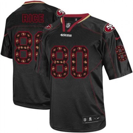Nike 49ers #80 Jerry Rice New Lights Out Black Men's Stitched NFL Elite Jersey