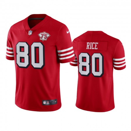 Nike 49ers #80 Jerry Rice Red Rush Youth 75th Anniversary Stitched NFL Vapor Untouchable Limited Jersey