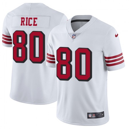 Nike 49ers #80 Jerry Rice White Rush Youth Stitched NFL Vapor Untouchable Limited Jersey