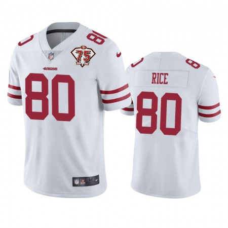 Nike 49ers #80 Jerry Rice White Youth 75th Anniversary Stitched NFL Vapor Untouchable Limited Jersey