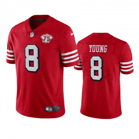 Nike 49ers #8 Steve Young Red Rush Youth 75th Anniversary Stitched NFL Vapor Untouchable Limited Jersey