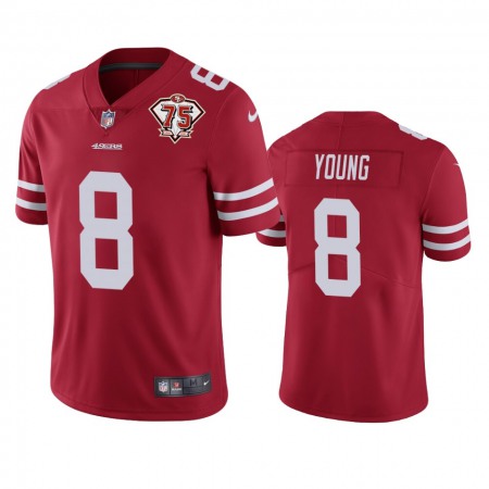 Nike 49ers #8 Steve Young Red Youth 75th Anniversary Stitched NFL Vapor Untouchable Limited Jersey