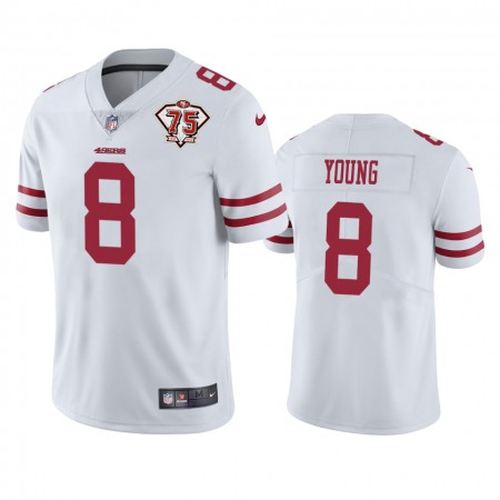 Nike 49ers #8 Steve Young White Youth 75th Anniversary Stitched NFL Vapor Untouchable Limited Jersey