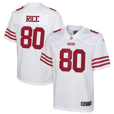 San Francisco 49ers #80 Jerry Rice White Youth 2022-23 Nike NFL Game Jersey