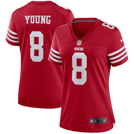 San Francisco 49ers #8 Steve Young Scarlet Women's 2022-23 Nike NFL Game Jersey