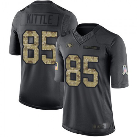 Nike 49ers #85 George Kittle Black Youth Stitched NFL Limited 2016 Salute to Service Jersey