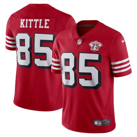 Nike 49ers #85 George Kittle Red Rush Youth 75th Anniversary Stitched NFL Vapor Untouchable Limited Jersey