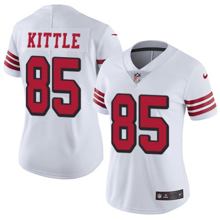 Nike 49ers #85 George Kittle White Rush Women's Stitched NFL Vapor Untouchable Limited Jersey