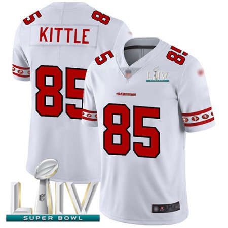 Nike 49ers #85 George Kittle White Super Bowl LIV 2020 Men's Stitched NFL Limited Team Logo Fashion Jersey