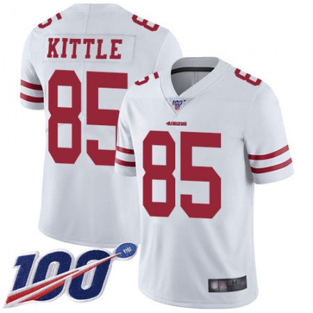 Nike 49ers #85 George Kittle White Youth Stitched NFL 100th Season Vapor Limited Jersey