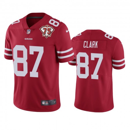 Nike 49ers #87 Dwight Clark Red Men's 75th Anniversary Stitched NFL Vapor Untouchable Limited Jersey