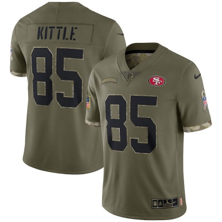 San Francisco 49ers #85 George Kittle Nike Men's 2022 Salute To Service Limited Jersey - Olive