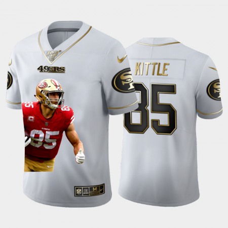 San Francisco 49ers #85 George Kittle Nike Team Hero 2 Vapor Limited NFL 100 Jersey White Golden
