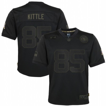 San Francisco 49ers #85 George Kittle Nike Youth 2020 Salute to Service Game Jersey Black