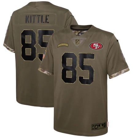 San Francisco 49ers #85 George Kittle Nike Youth 2022 Salute To Service Limited Jersey - Olive