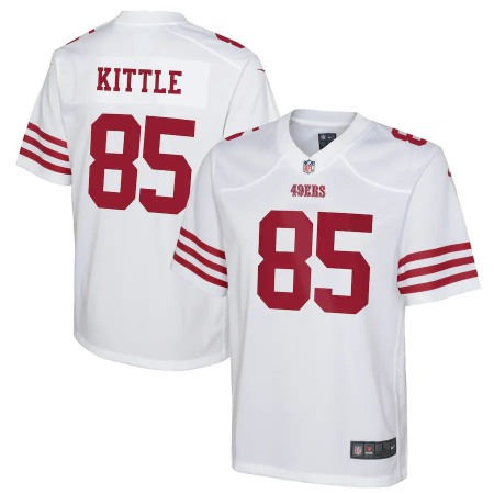 San Francisco 49ers #85 George Kittle White Youth 2022-23 Nike NFL Game Jersey