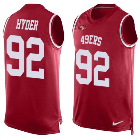 Nike 49ers #92 Kerry Hyder Red Team Color Men's Stitched NFL Limited Tank Top Jersey