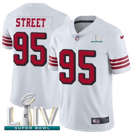 Nike 49ers #95 Kentavius Street White Super Bowl LIV 2020 Rush Youth Stitched NFL Vapor Untouchable Limited Jersey