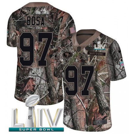 Nike 49ers #97 Nick Bosa Camo Super Bowl LIV 2020 Men's Stitched NFL Limited Rush Realtree Jersey