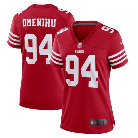 San Francisco 49ers #94 Charles Omenihu Scarlet Women's 2022-23 Nike NFL Game Jersey