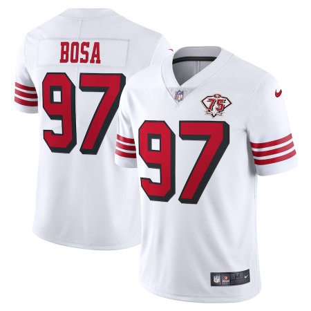 Nike 49ers #97 Nick Bosa White Rush Youth 75th Anniversary Stitched NFL Vapor Untouchable Limited Jersey