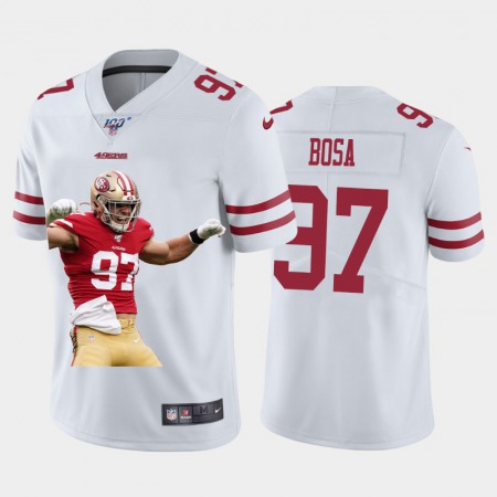 San Francisco 49ers #97 Nick Bosa Nike Team Hero Vapor Limited NFL 100 Jersey White