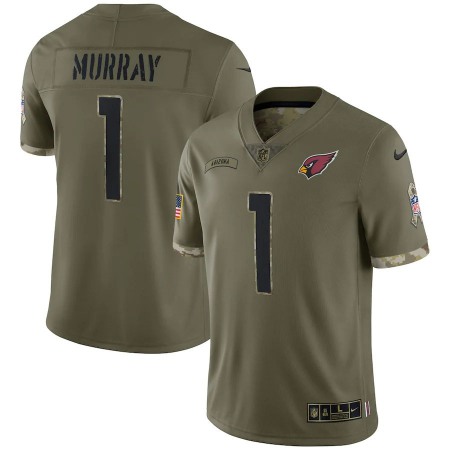 Arizona Cardinals #1 Kyler Murray Nike Men's 2022 Salute To Service Limited Jersey - Olive