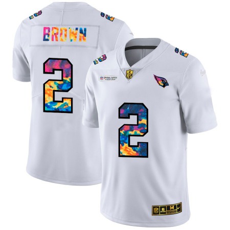 Arizona Cardinals #2 Marquise Brown Men's White Nike Multi-Color 2020 NFL Crucial Catch Limited NFL Jersey