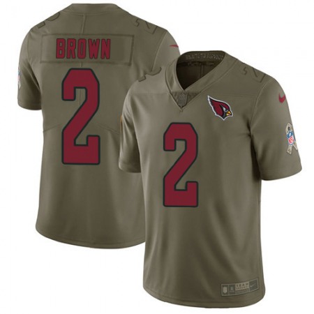 Nike Cardinals #2 Marquise Brown Olive Men's Stitched NFL Limited 2017 Salute To Service Jersey